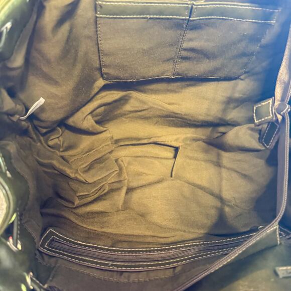 Y2K Distressed Olive Green Hobo Bag | Buckle Gromet Shoulder Purse - Picture 3 of 6